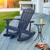 Moootto Adirondack Rocking Chair Solid Wood Outdoor Furniture for Patio, Backyard, Garden TBZOSW2008NVSW